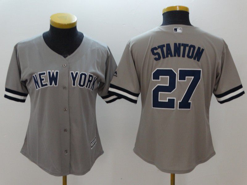 Women New York Yankees 27 Stanton Grey MLB Jerseys